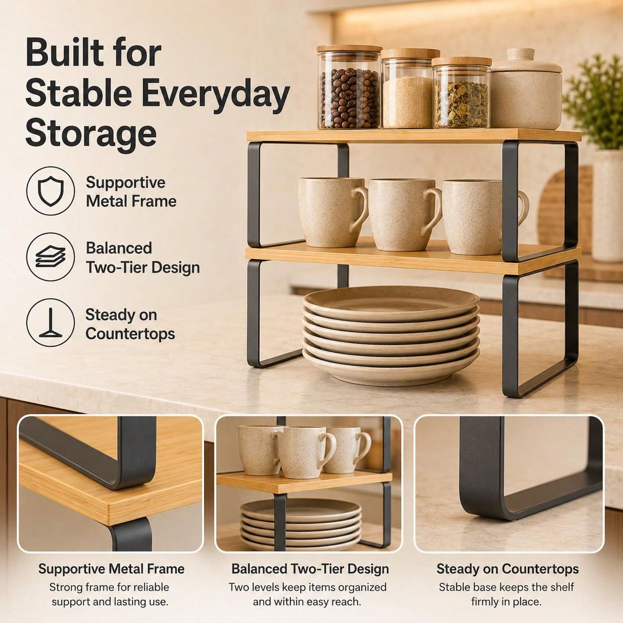 2pcs Cabinet Shelf Organizers, - đánh giá và giá Kitchen Appliances Cabinet